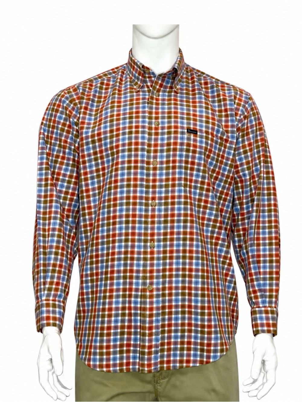 Façonnable Men’s Multicolor Plaid Long Sleeve Button Down Shirt